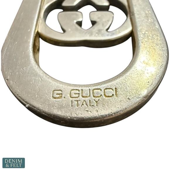 Gucci G. Gucci Vintage Italy Silver-Tone Logo Keyring Bag Charm - Picture 10 of 11